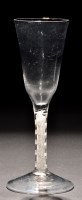 Lot 805 - A rare ogee bowl ale glass, raised on a triple...