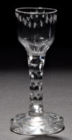 Lot 807 - An ogee bowl wine glass with egg and dart...