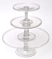 Lot 813 - *Three glass tazzas, with vertical rims,...