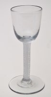 Lot 815 - Opaque twist wine glass, round funnel bowl of...