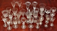 Lot 824 - Twenty-nine drinking glasses, examples with...