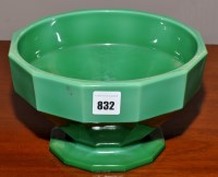 Lot 832 - Moulded green glass faceted bowl of 'North...