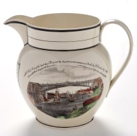 Lot 849 - An early 19th Century Sunderland creamware jug,...