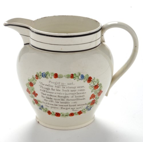 Lot 850 - A 19th Century Sunderland creamware jug, by...