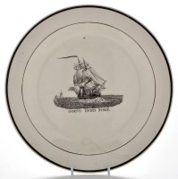 Lot 851 - A late 18th/early 19th Century creamware plate,...