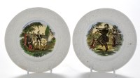 Lot 948 - Two 19th Century tea plates, by Dawson, one...