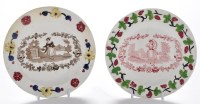 Lot 957 - Two 19th Century decorative plates, by Dawson,...