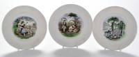 Lot 961 - Three 19th Century tea plates, by Dawson,...