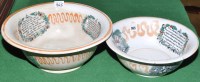 Lot 965 - Two coloured printed lustreware basins of...