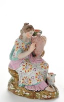 Lot 976 - Staffordshire pearlware widow figure spill...