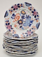 Lot 988 - Set of twelve 'Japan' pattern Ironstone dishes,...