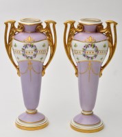 Lot 990 - Pair of Minton vases of 'Art Nouveau' form,...