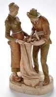 Lot 1008 - Royal Dux figure group of potato harvesters,...