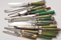 Lot 1026 - Six Georgian table knives and four matching...