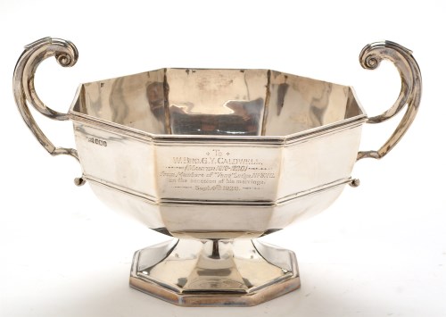 Lot 1046 - A George V two-handled presentation bowl, by...