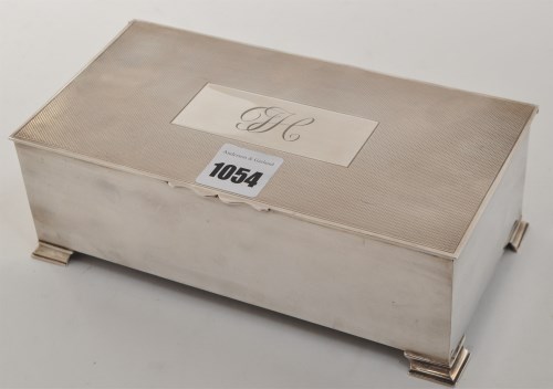 Lot 1054 - A George VI cigarette box, by Mappin & Webb,...