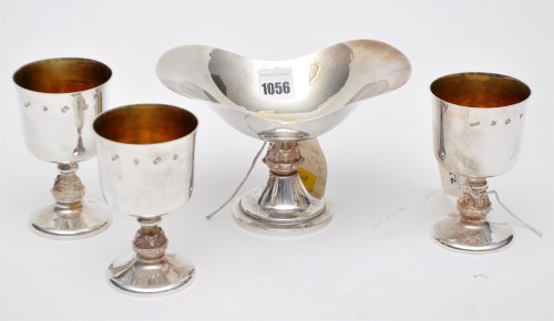 Lot 1056 - Three Elizabeth III goblets, by Reid & Sons...