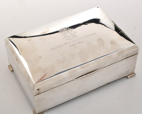 Lot 1062 - A George V silver cigar box, by Charles S....