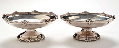 Lot 1072 - A pair of George VI silver compotes, by Walker...