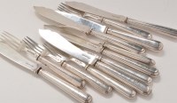 Lot 1118 - Six Victorian fish knives and six fish forks,...