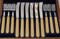 Lot 1142 - An Edward VII set of twelve knives and forks,...