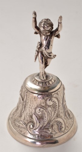 Lot 1153 - An Elizabeth II silver table bell, by J.C....
