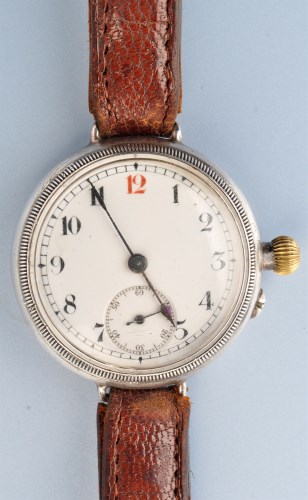 Lot 1189 - A Swiss silver wristwatch, c.1930's, with...