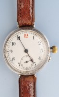 Lot 1189 - A Swiss silver wristwatch, c.1930's, with...