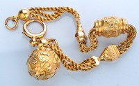 Lot 1279 - A Victorian yellow metal bracelet, in rose and...