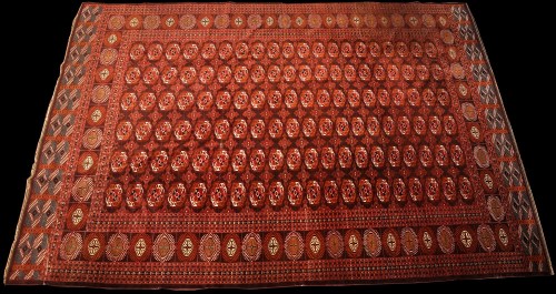 Lot 1332 - A tekke Turkoman carpet, the field decorated...