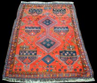 Lot 1336 - A Lari rug, decorated with geometric designs...