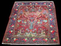 Lot 1338 - An antique Tabriz rug, of tree of life design...
