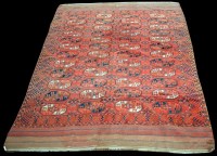 Lot 1340 - A Tekke Turkoman carpet, the field decorated...