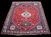 Lot 1350 - A Qashqai carpet, with three diamond shaped...
