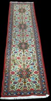 Lot 1359 - A Kashan runner, with four lozenge shaped...