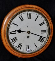 Lot 1374 - A Victorian oak wall timepiece, with circular...