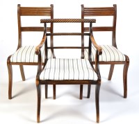 Lot 1403 - *A pair of Regency mahogany dining chairs, the...