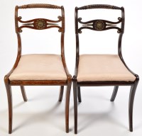 Lot 1412 - *Two pairs of Regency simulated rosewood...