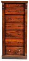 Lot 1454 - A Victorian rosewood Wellington chest, with an...