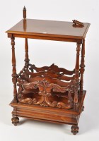 Lot 1461 - A Victorian walnut whatnot canterbury, the...