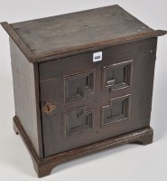 Lot 1481 - A 17th Century oak spice cabinet, with a...