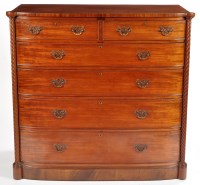 Lot 1487 - A Victorian mahogany chest of two short and...