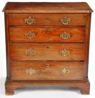 Lot 1488 - A George III mahogany chest of four long...