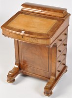 Lot 1491 - A late 19th Century walnut davenport, the...