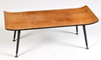 Lot 47 - A teak ply coffee table, rectangular with...