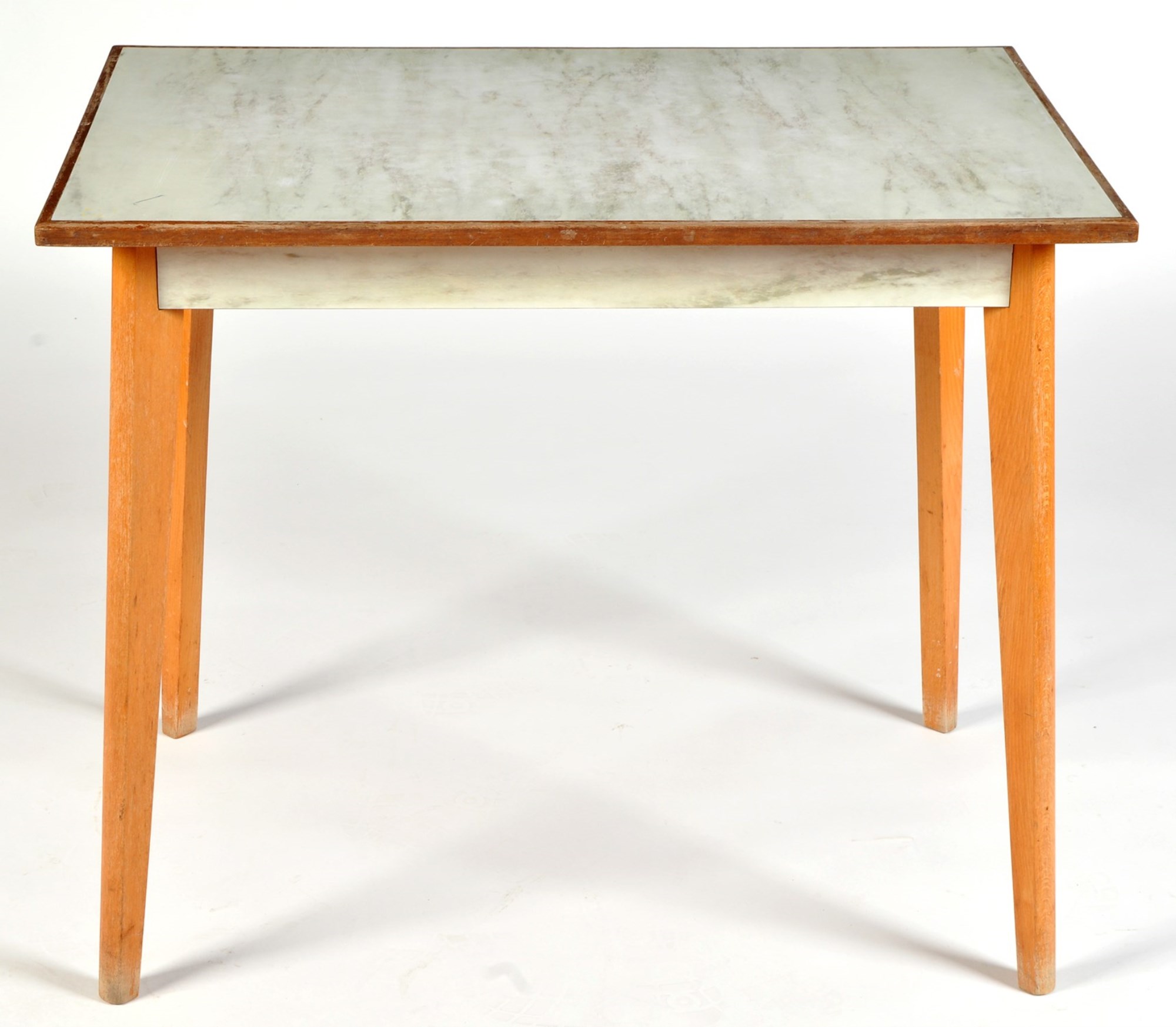 lot-51-a-formica-top-teak-table-raised-on-tapering