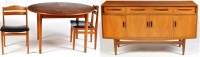 Lot 74 - A second half 20th Century dining suite, to...