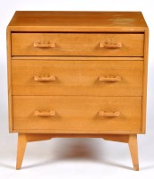 Lot 75 - An oak bureau, the top drawer with fall-front...