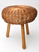 Lot 93 - Tony Paul: an ash milking stool, with Willow...