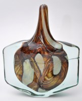 Lot 141 - Mdina: 'Fish' vase in gold and brown, signed...